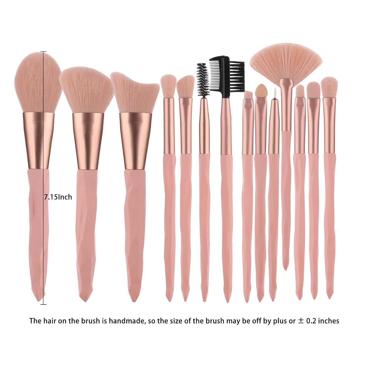 30Pcs Pink Makeup Brush & Sponge Set with Tools