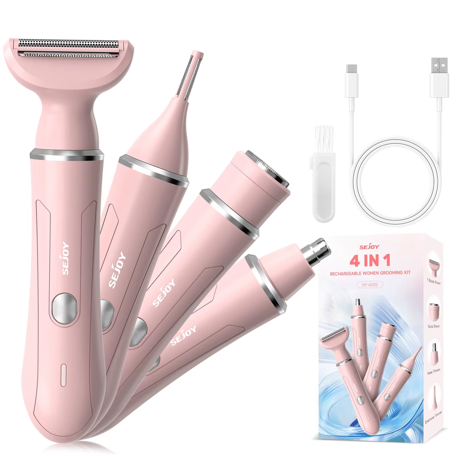 4-in-1 Electric Lady Shaver & Body Hair Removal Epilator