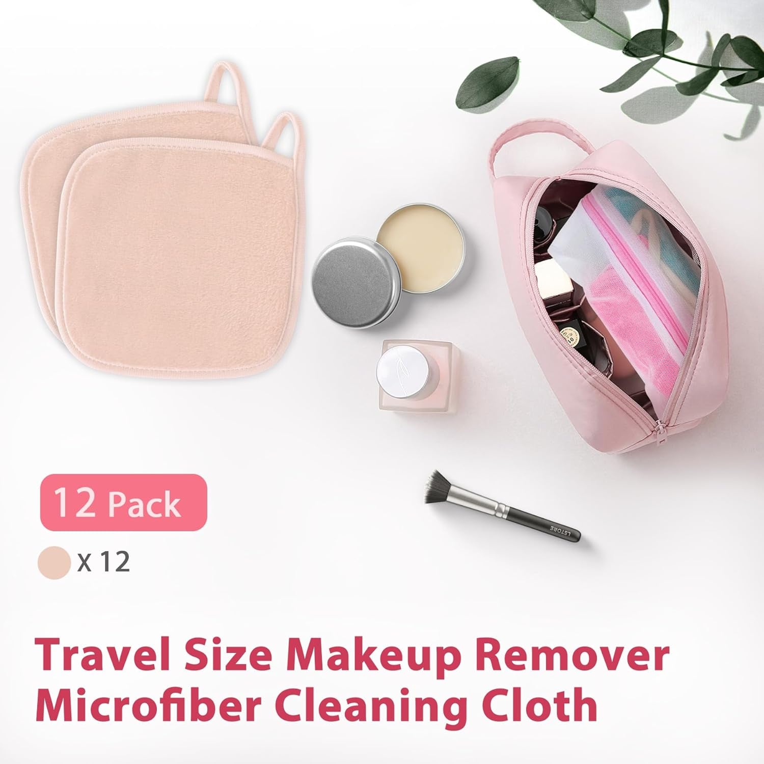 Reusable Makeup Remover Cloths – 12 Pack Microfiber Face Towels