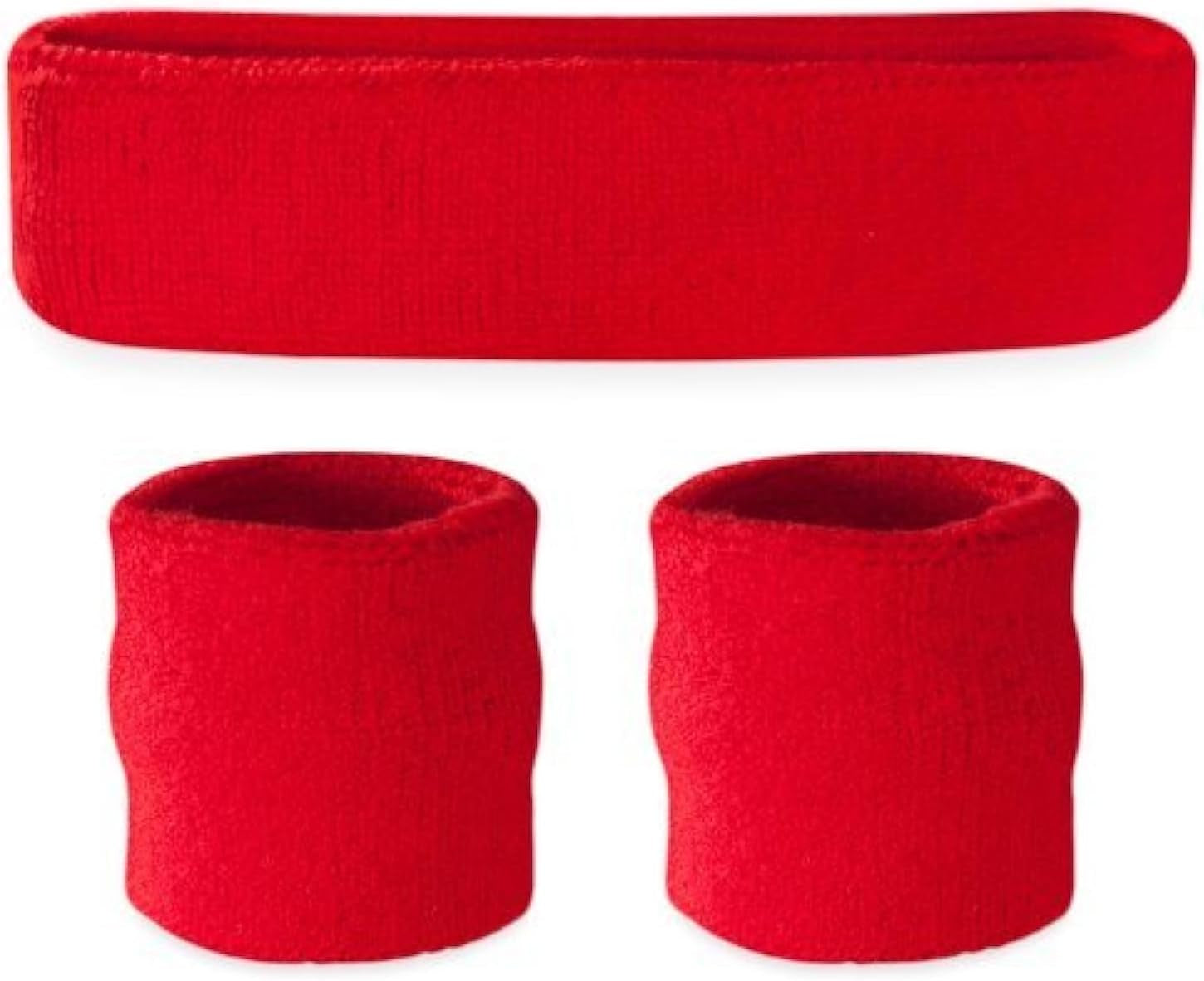 Sweatbands Set – Headband & 2 Wristbands for Sports & Gym