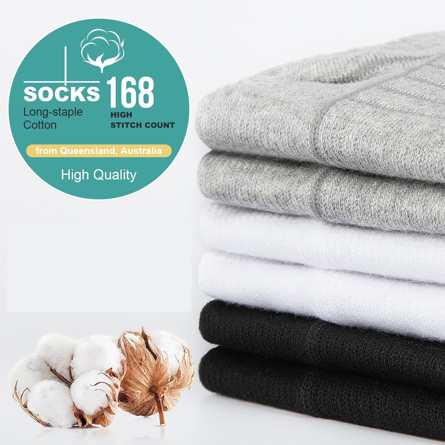 Athletic Ankle Running Socks – Cushioned Low Cut Sports Socks 6 Pairs