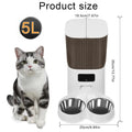 Smart Pet Feeder with Dual Bowls – 5L WiFi Automatic Food Dispenser