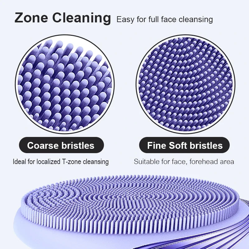 Electric Silicone Facial Cleansing Brush with Sonic Vibration