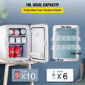 10L Mini Fridge for Skincare, Portable Cooler & Warmer with Handle