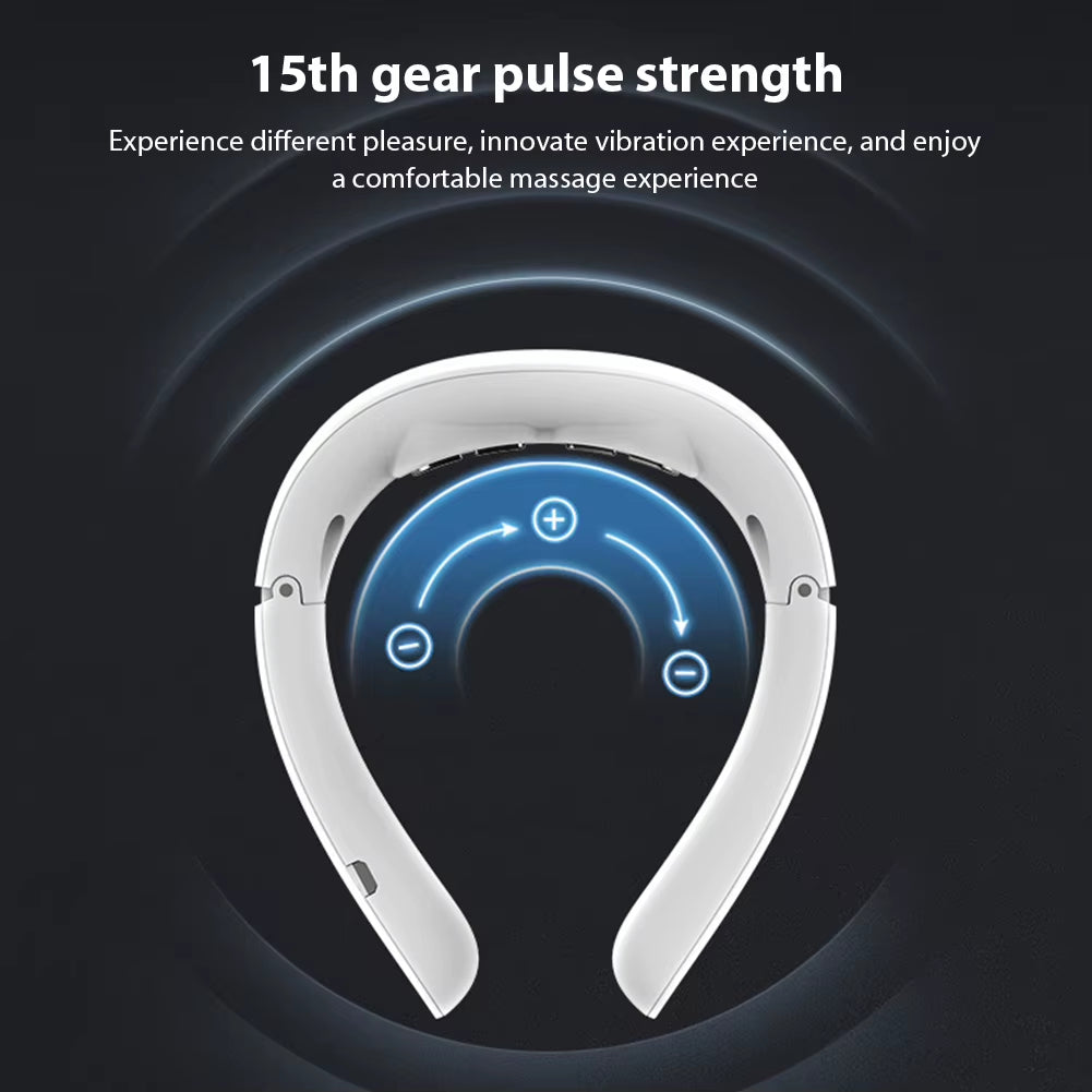 Smart Neck Massager – 15 Gears, 6 Modes, USB Rechargeable