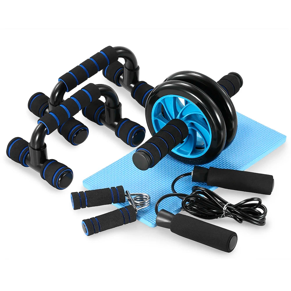 5-in-1 Ab Roller Workout Set with Push-Up Bar & Jump Rope