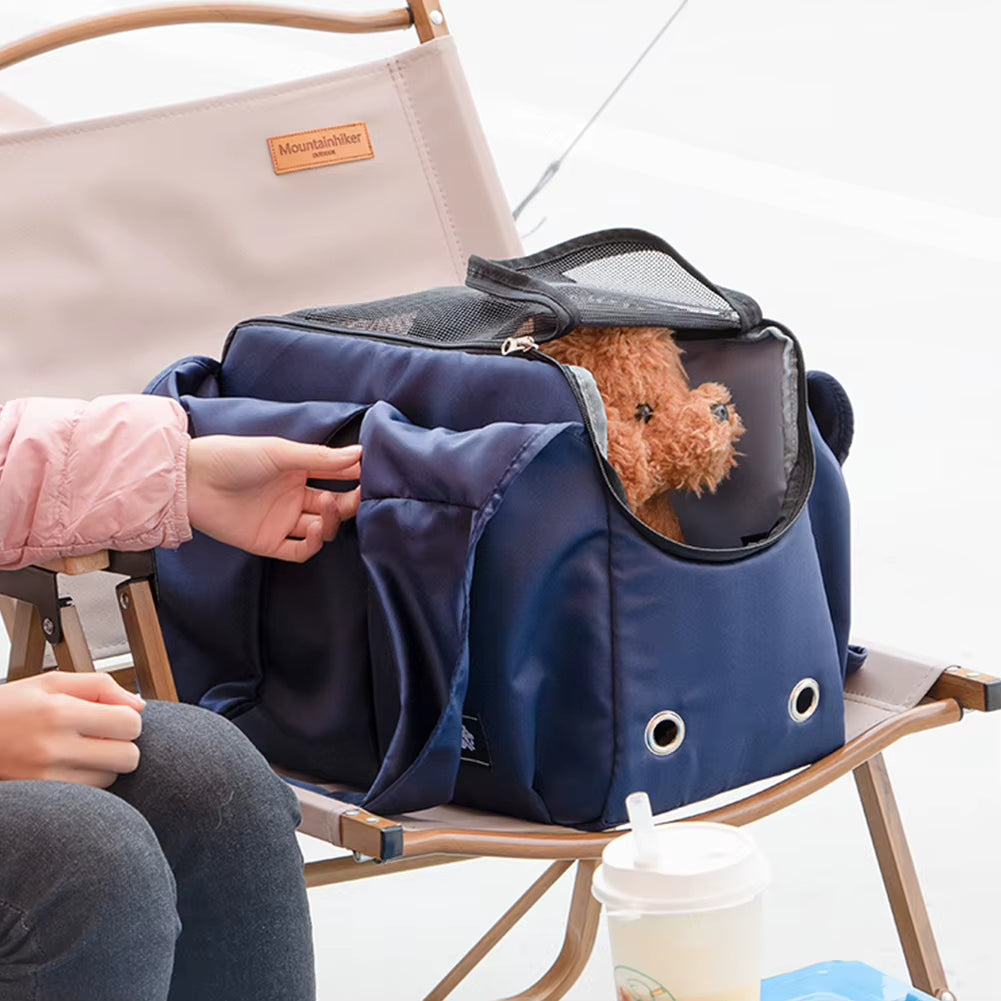 Breathable Cat Carrier Bag – Foldable Travel Pet Shoulder Bag for Cats & Small Dogs