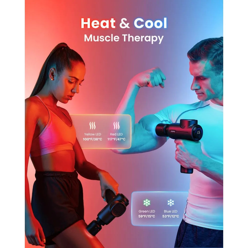 Hot & Cold Massage Gun – Bluetooth, Deep Tissue, Charging Stand