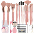 30Pcs Pink Makeup Brush & Sponge Set with Tools