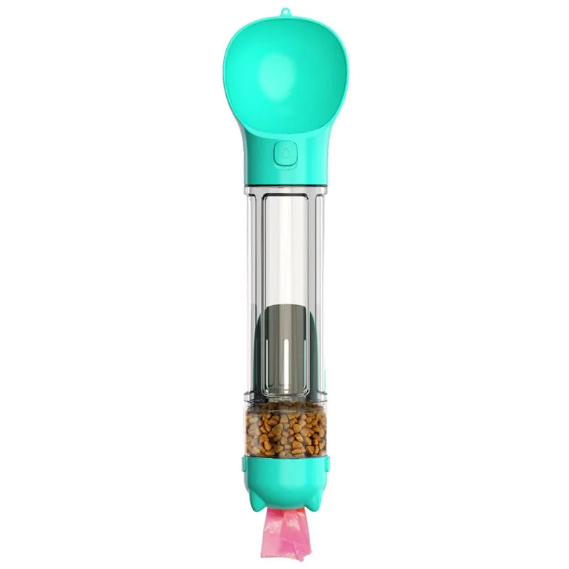 4-in-1 Dog Water Bottle with Food Container & Waste Bag – 300ml/500ml