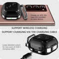 TPU Metal Case for Galaxy Buds FE/2 Pro/Live – Black with Keychain Clip