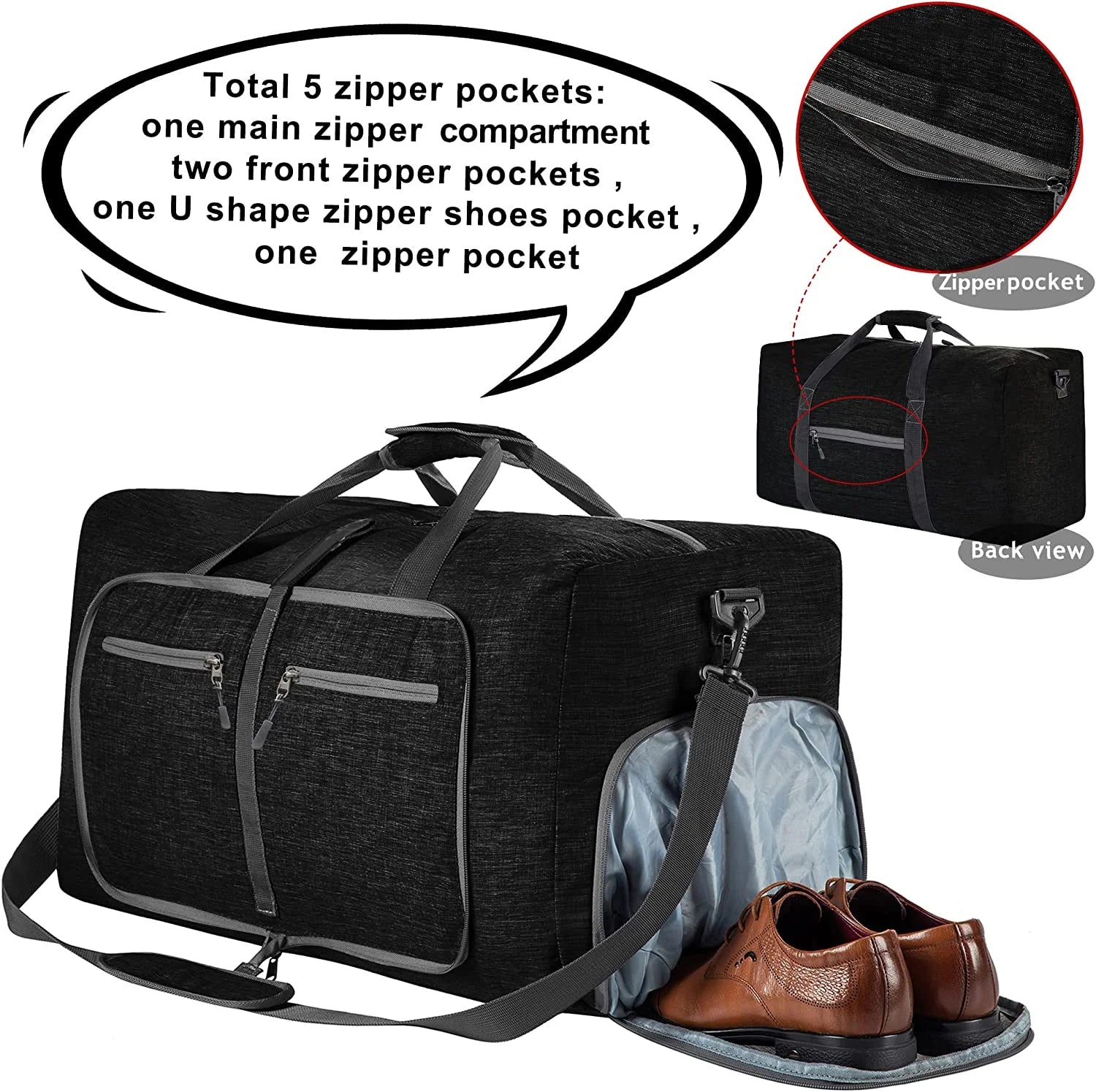 Foldable Travel Duffel Bag – Waterproof, Lightweight Gym & Weekender