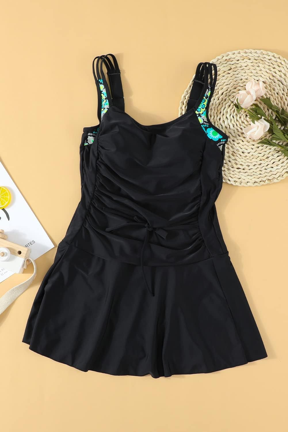 Tummy Control One Piece Swimdress – Vintage Skirted Swimsuit