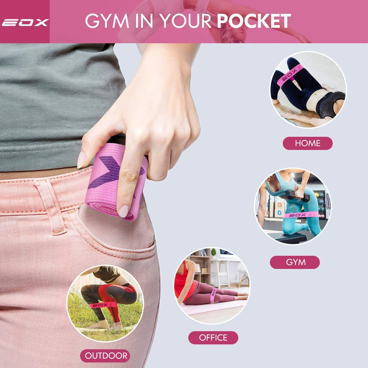 Fabric Resistance Loop Bands – 5 Levels for Legs & Glutes