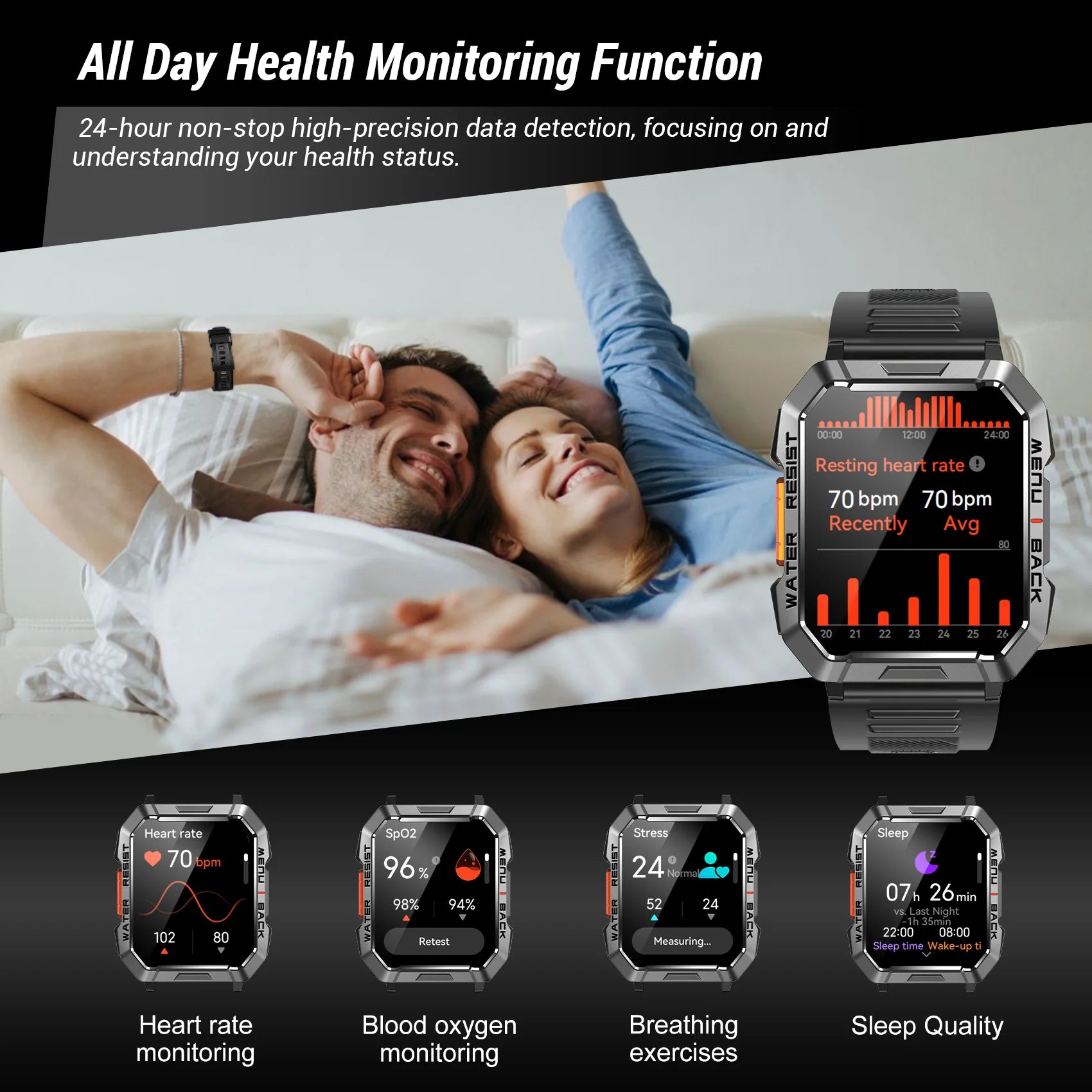 2.01'' HD Smartwatch with Bluetooth Call & 100+ Sports Modes