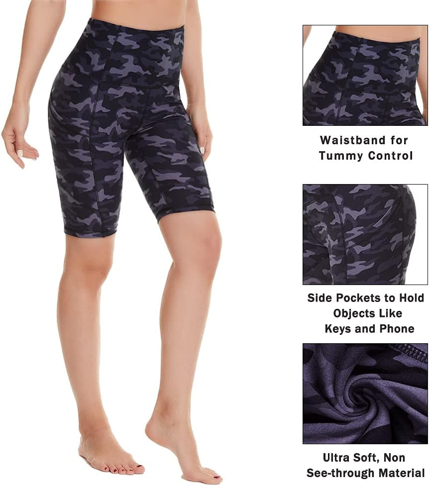 5" High Waisted Yoga Biker Shorts with Pockets for Women