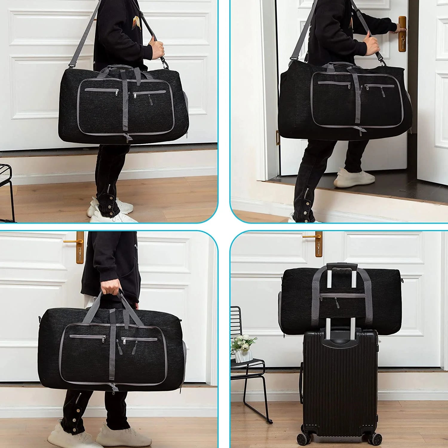 Foldable Travel Duffel Bag – Waterproof, Lightweight Gym & Weekender