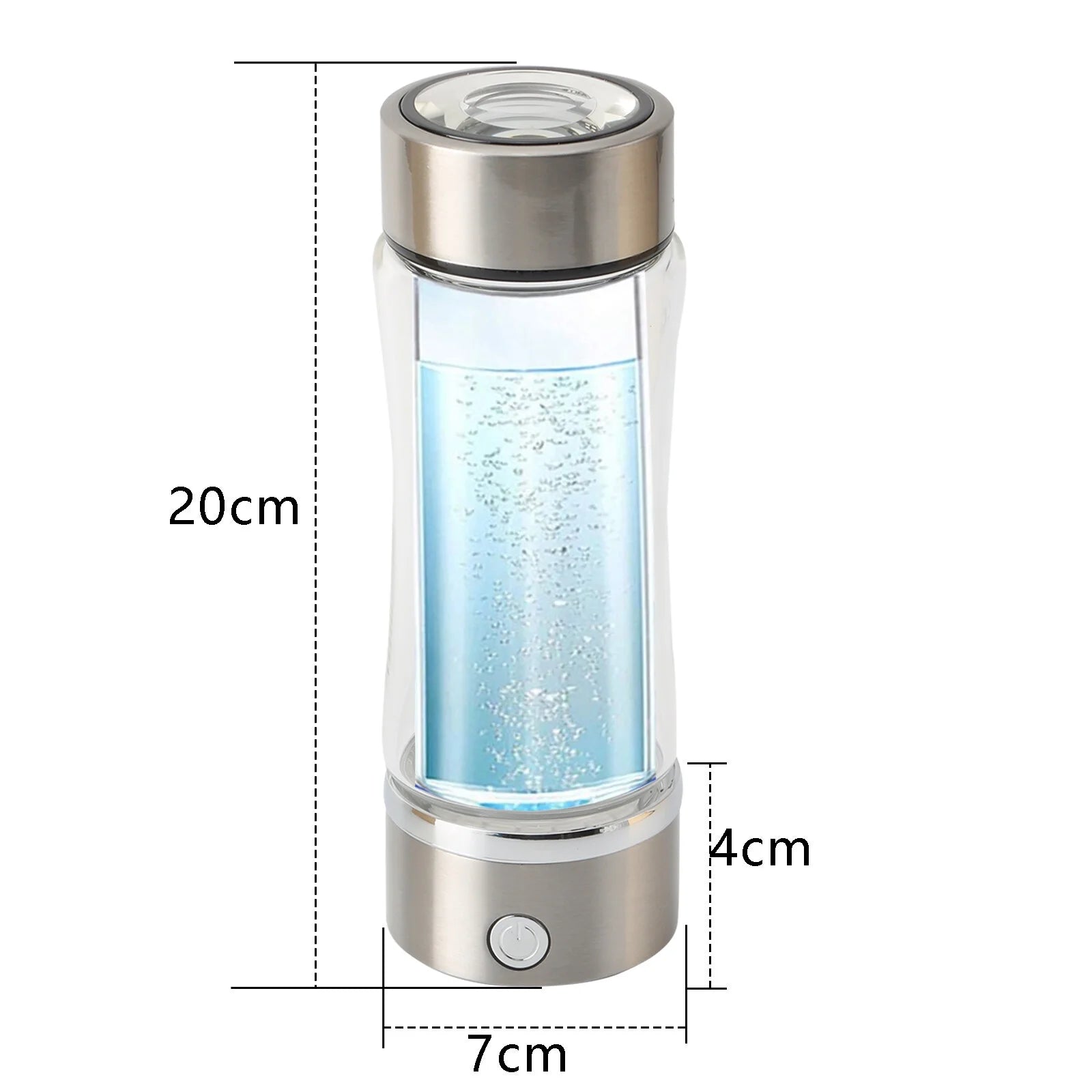Portable Hydrogen Water Generator Bottle – 420ml Silver