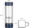 Portable Glass Tea Infuser Bottle – Double Walled with Cups (15.2oz)