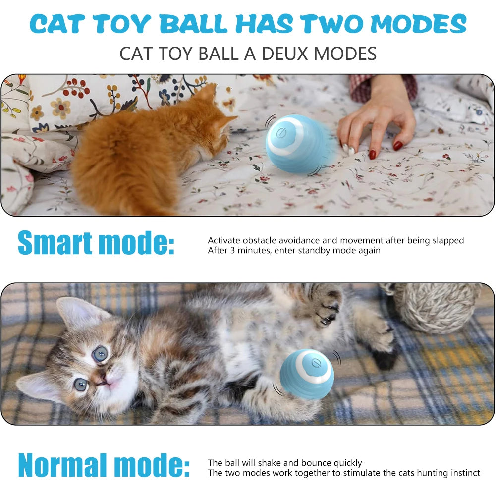 Smart Cat Toy Ball – Automatic Rolling & Rechargeable