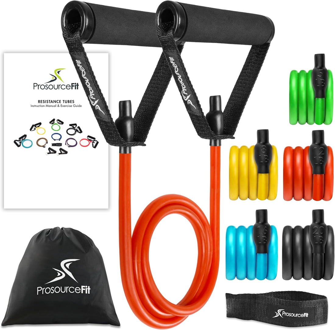 Tube Resistance Bands Set with Handles – 5 Levels + Door Anchor