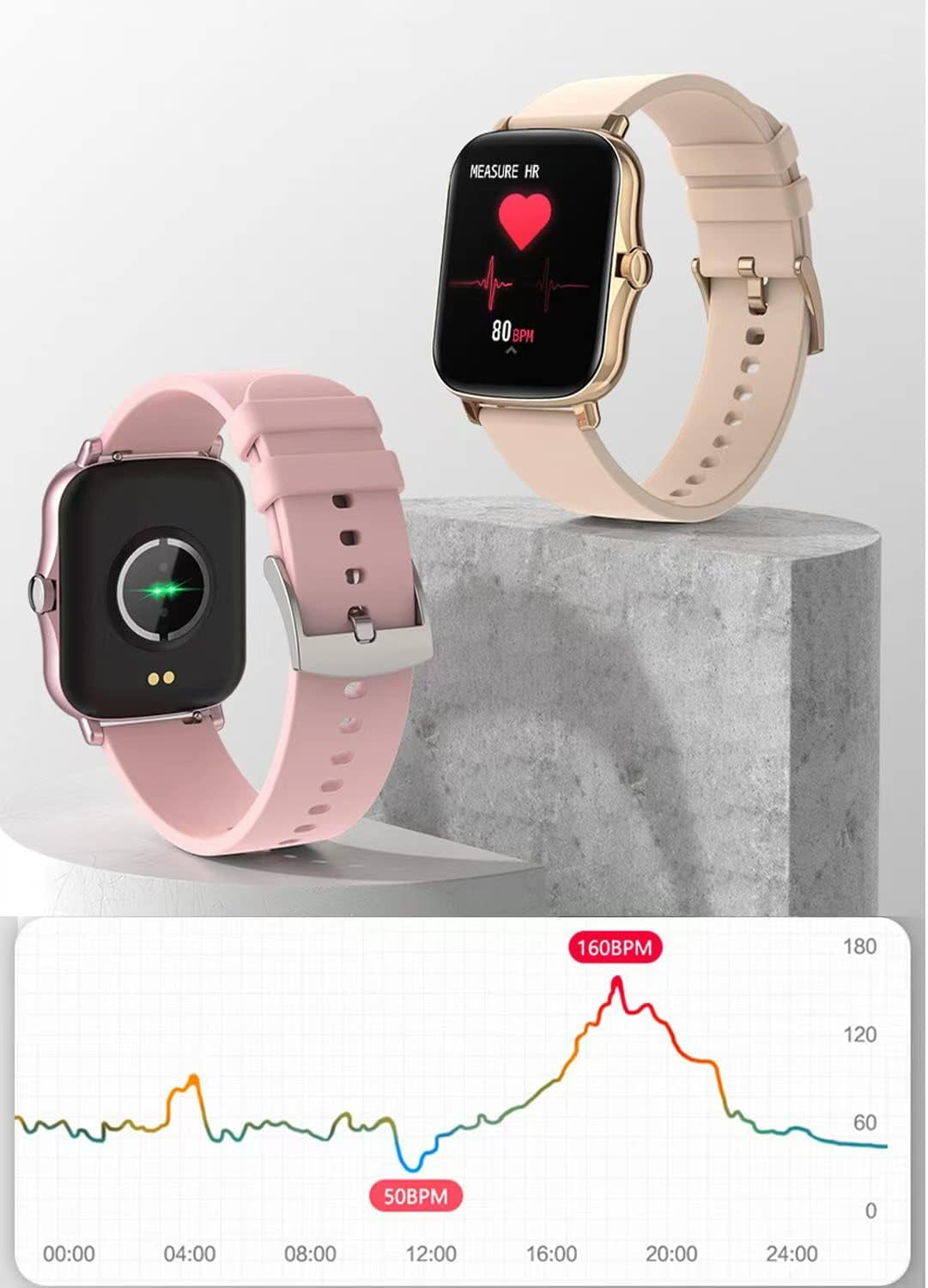 Smart Fitness Tracker Watch – Heart, Sleep, SpO2, 8 Modes, Waterproof
