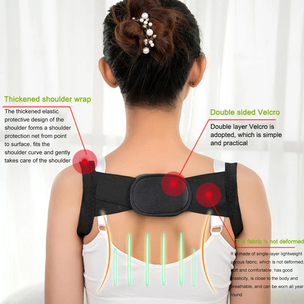Adjustable Posture Corrector Belt for Back Support – Unisex Anti-Slouch Strap