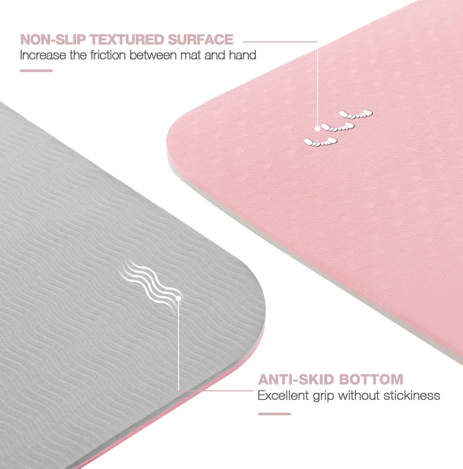 Extra Thick Non-Slip Yoga Mat – 1/3" TPE with Strap & Bag