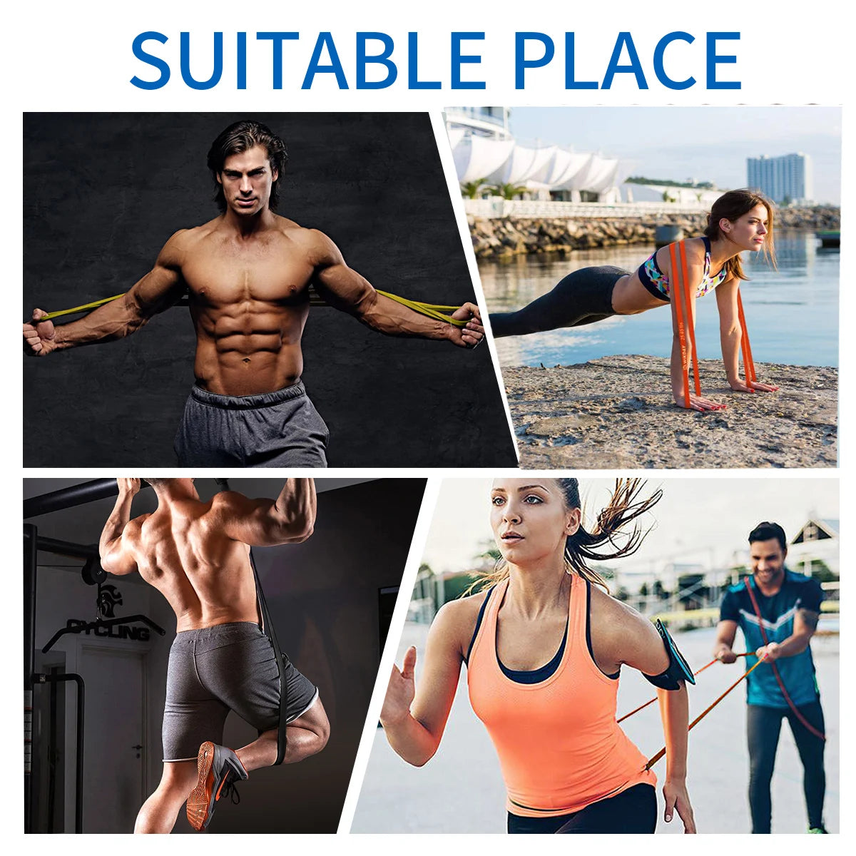 Natural Rubber Resistance Bands for Fitness & Pull-Ups