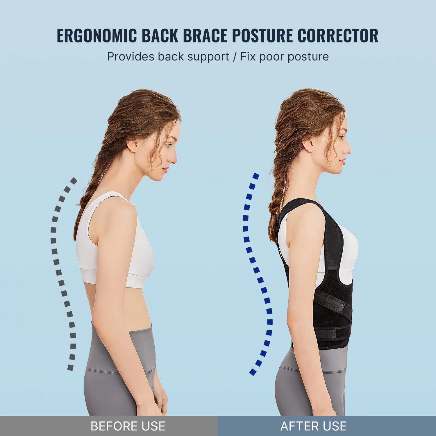 Adjustable Back Brace Posture Corrector for Men and Women – Spine Support for Pain Relief