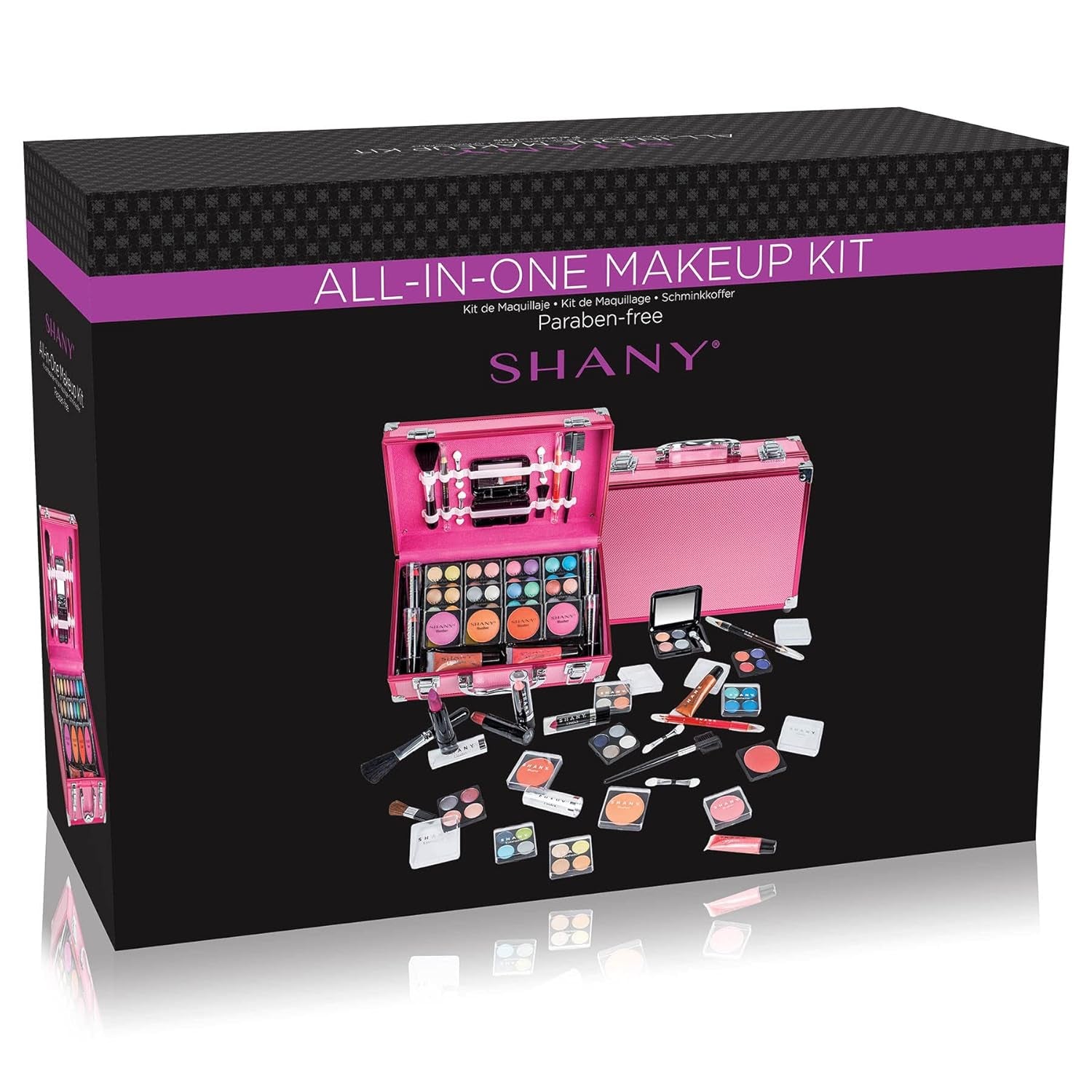 Makeup Train Case with Full Pro Makeup Set – Pink Organizer Kit