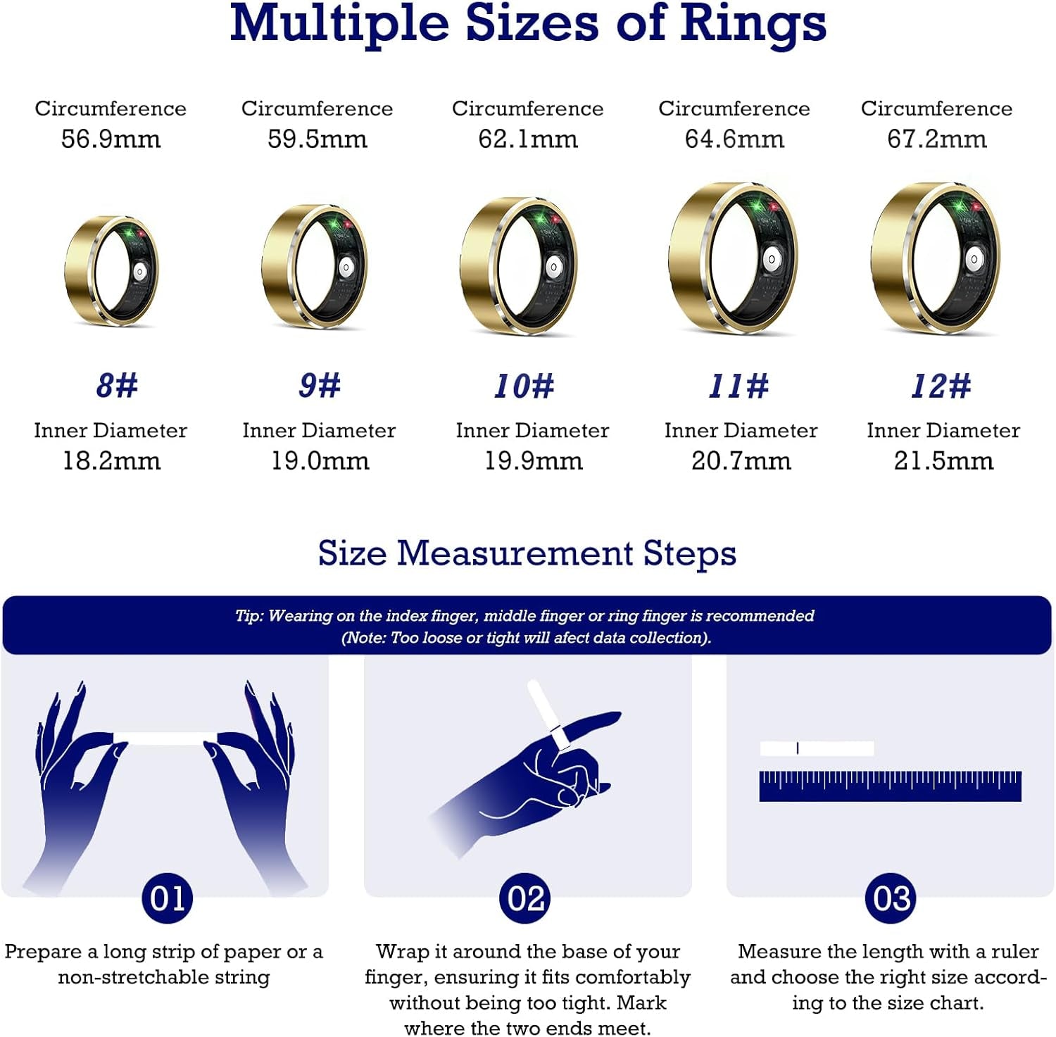 Smart Ring Health & Sleep Tracker – Heart Rate & Air Gesture Control