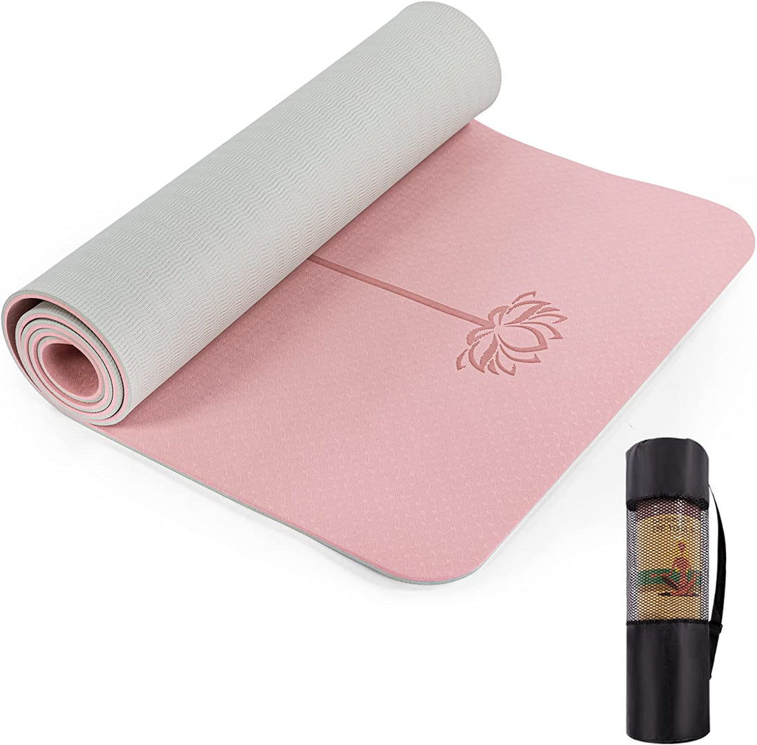 Extra Thick Non-Slip Yoga Mat – 1/3" TPE with Strap & Bag