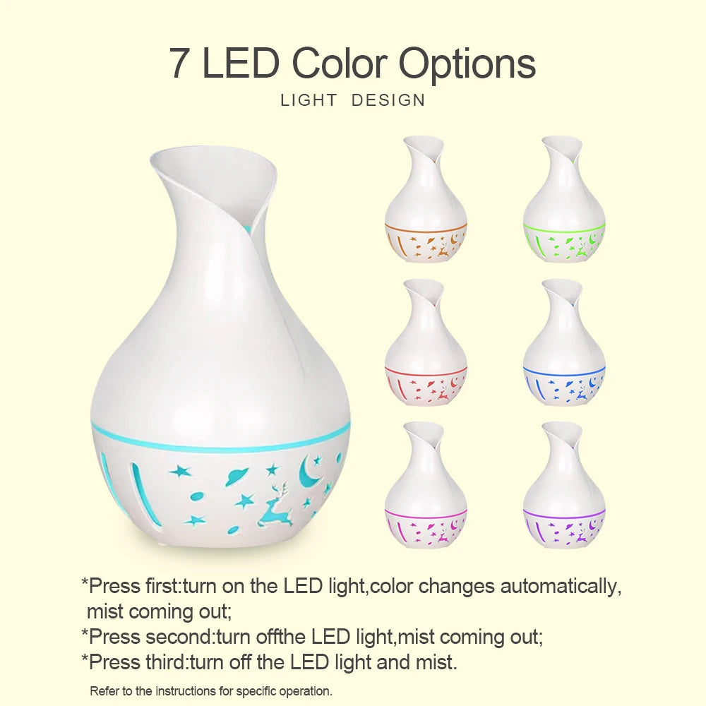 Mini USB Aroma Diffuser – 200ml Ultrasonic Cool Mist Humidifier
