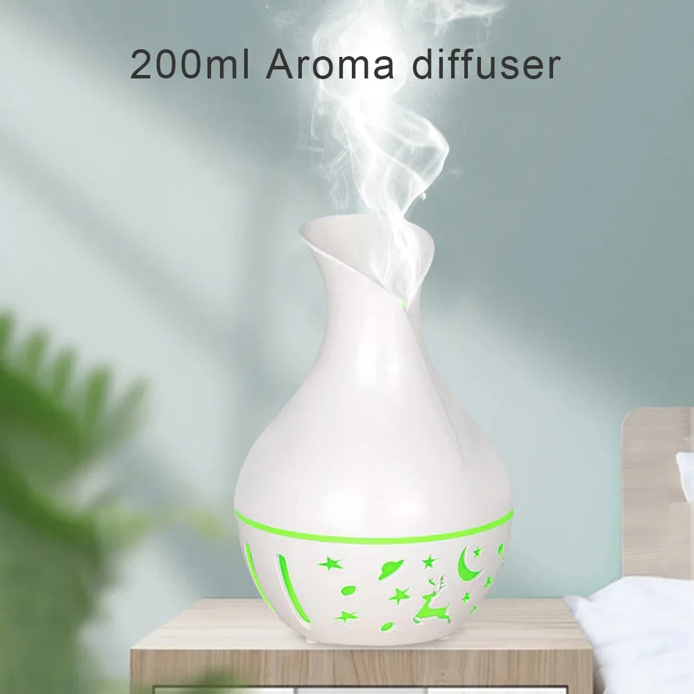 Mini USB Aroma Diffuser – 200ml Ultrasonic Cool Mist Humidifier