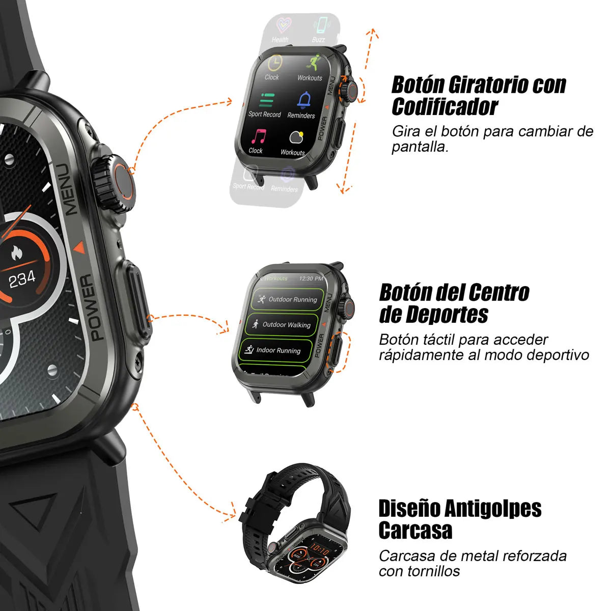 W30 Smartwatch 1.93'' HD Screen with Bluetooth Calling & Fitness Tracker