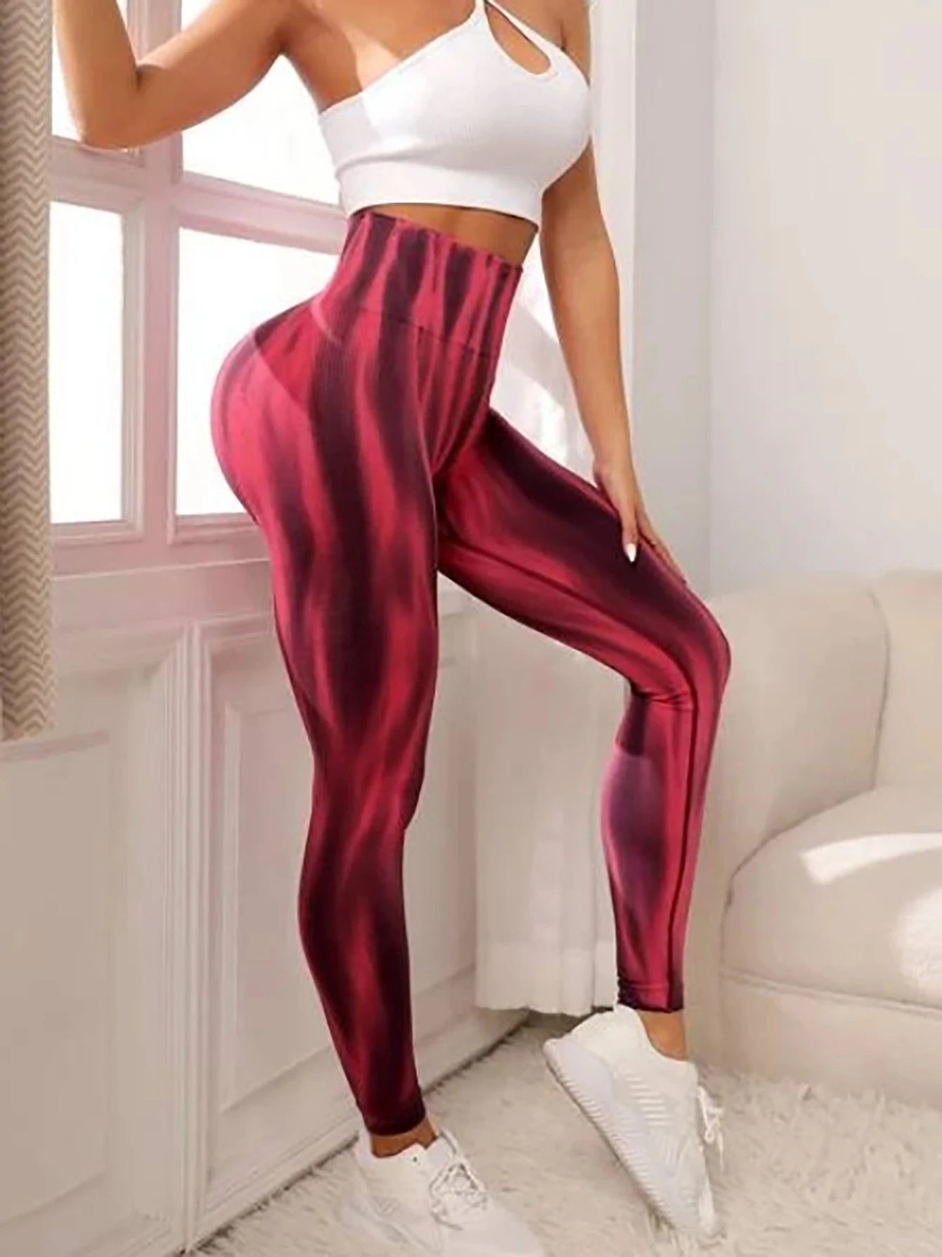 High Waist Tie Dye Butt Lifting Yoga Pants – Tummy Control Leggings