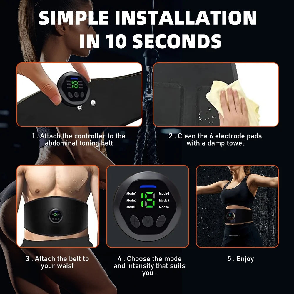 EMS Abs Stimulator Belt – Ultimate Muscle Toner for Core, Arms, Legs