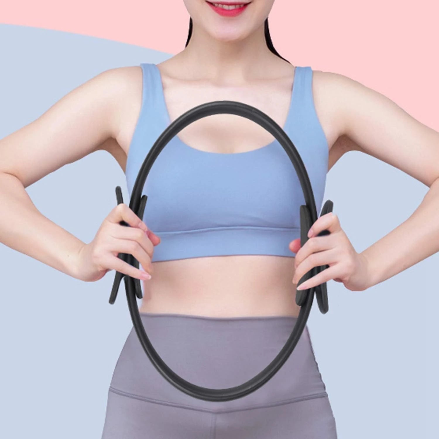 Black Yoga Exercise Ring for Strength & Flexibility Training