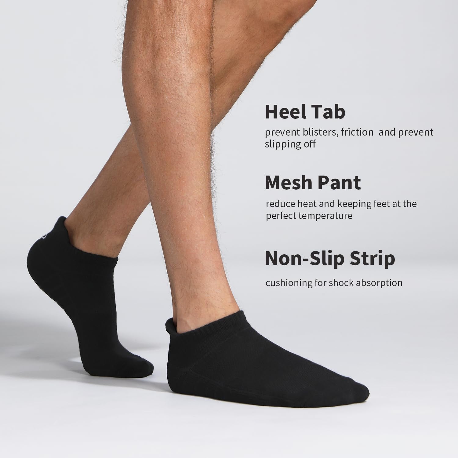 Athletic Ankle Running Socks – Cushioned Low Cut Sports Socks 6 Pairs