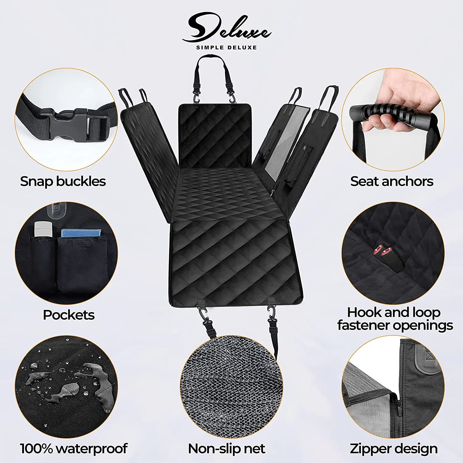 Waterproof Dog Car Seat Cover with Mesh Window – Nonslip & Scratchproof